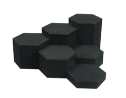 Hexagonal Riser 6 Piece Set Black Velvet, 4"