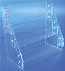 ZK3N Acrylic Slatwall Three Tier Narrow Tray Clear 13.375"x14.25"x7.25"