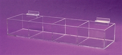 ZT1RG Acrylic Gridwall 1 Bin Tray Clear 15.88"x2.63"x4"