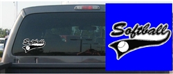 Softball Pennant Decal