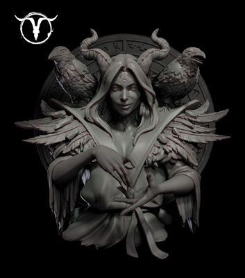 Resin cast fantasy bust. 1/12 scale