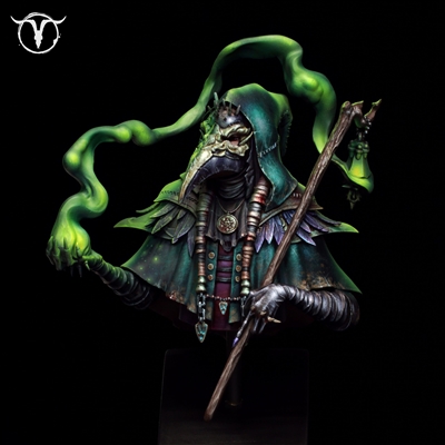 Resin cast fantasy bust in 1/10 scale
