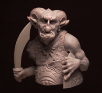 Resin cast fantasy bust in 1/12 scale