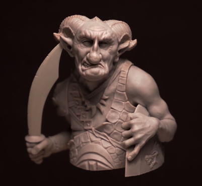 Resin cast fantasy bust in 1/12 scale