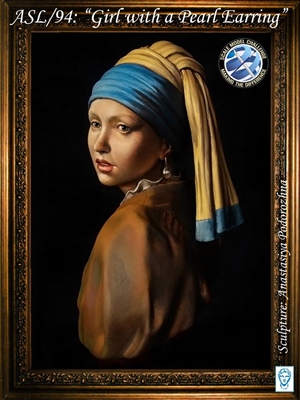 ASL-94 Girl with a pearl earring, 200mm bust, 3 resin pieces, sculpted by Anastasiya Podorozhna, box art by Alexandre Cortina Bonastre