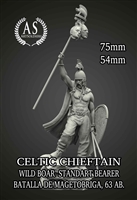 ASME54002A Celtic Chieftain, Wild Boar Standard Bearer, Battle of Magetobriga, 63 AB 54mm high quality resin figure