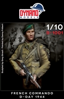 B-1001 French Commando D-Day 1944 Leon, 1/10 scale resin bust, sculpted by Greg Girault, box art painted by Danny Pollaert