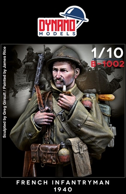 B-1002 French Infantryman, 1/10 scale resin bust, sculpted by Greg Girault, box art painted by James Rice
