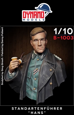 B-1003 Sandartenfuhrer "Hans", 1/10 scale resin bust, sculpted by Greg Girault, box art painted by Danny Pollaert