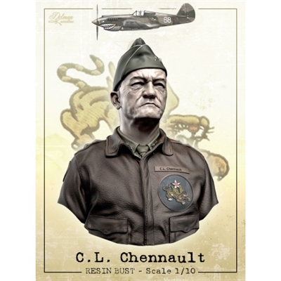 B-20 C.L. Chennault, 1/10 scale resin bust, box art painted by J A Vicario