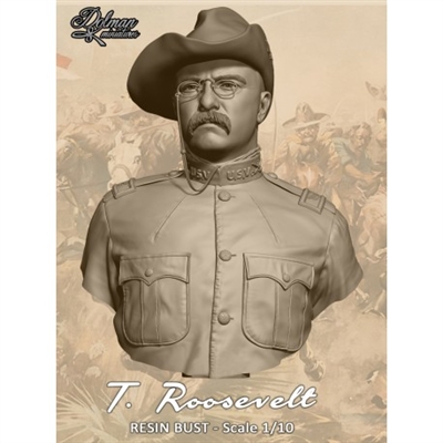 B-43 T. Roosevelt, 1/10 scale resin bust, unpainted, requires assembly and cleaning