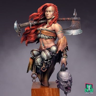 BCSWBU0004 Northern Wind, 1/12 scale resin bust, sculpted by Hugo Gomez Briones, box art painted Marc Masclans