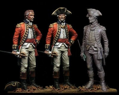 English Officer, American Independence War, 75mm figure with optional heads and arm