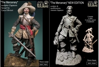 The Mercenary, New Edition, 75mm resin figure with 2 optional heads, 3 caps, 3 swords and 2 scabbards