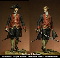 Captain of Continental Navy, The American War of Independence, 75mm resin figure with optional heads