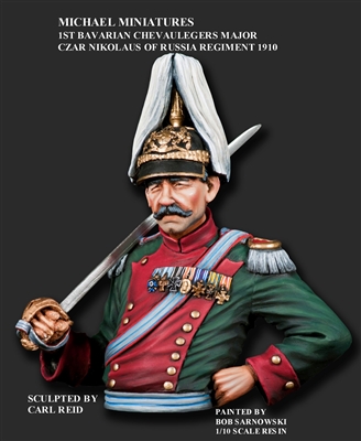 BMM34 1st Bavarian Chevaulegers Major Czar Nikolaus of Russia Regiment 1910, 1/10 Scale Resin Bust