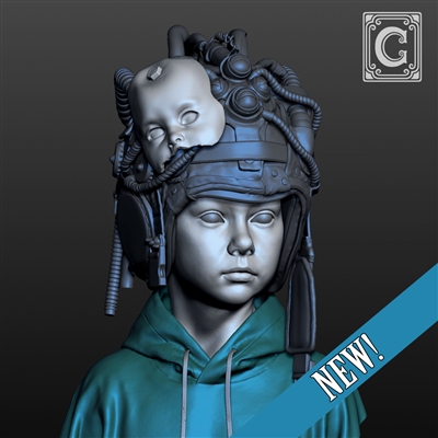 Resin cast fantasy bust in 1/9 scale