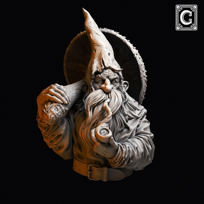 Resin cast fantasy bust in 1/9 scale