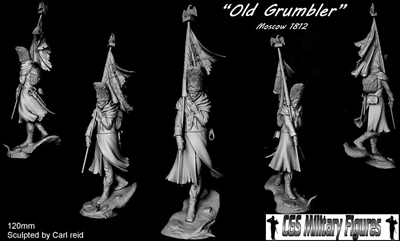 CR-16 "Old Grumbler" Russia 1812, 120mm resin full figure, sculpted by Carl Reid