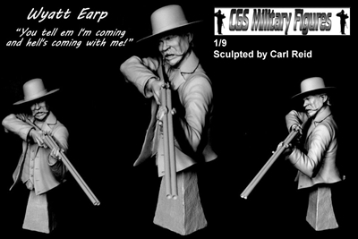 CR-17 Wyatt Earp, 1/9 scale resin bust, sculpted by Carl Reid