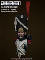 CR-27 French Imperial Guard, "The Old Guard", 1/6 scale resin bust, Sculpted by Carl Reid, box art John Belcher