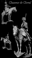 CRS-120-1 Chasseur a Cheval, 120mm resin full figure with horse kit, sculpted by Carl Reid