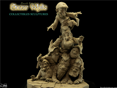 Fantasy vignette portraying The 7 Dwarves