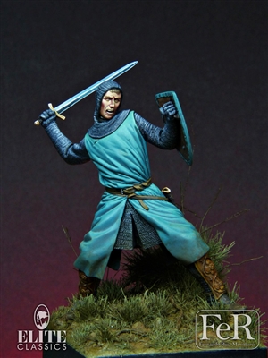 ELI00030 Italian Crusader, 1300, 54mm full figure, 8 resin parts, sculpted by Raul Garcia Latorre, box art by Fernando Ruiz