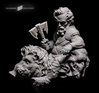 Fantasy bust cast in resin.  1/10 scale