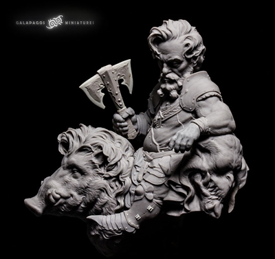 Fantasy bust cast in resin.  1/10 scale