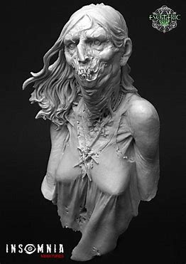 Resin cast  fantasy bust. Height 63mm