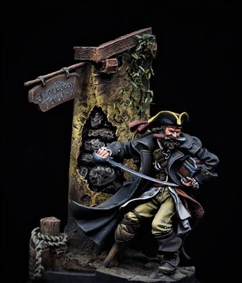 54mm Pirate with scenic base produced by Andrea.  Painted by Jim Rice