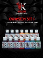 KK-SET-1, Kimera Colors Expansion Set 1, 14x 30ml paint bottles, 24-page booklet with mixing charts, references and skin tone tutorial