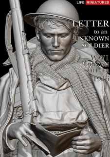 LM-B025 Letter to an Unknown Soldier WWI British Soldier 1916, 1/10 scale, 15 resin parts, sculpted by Sang Eon Lee