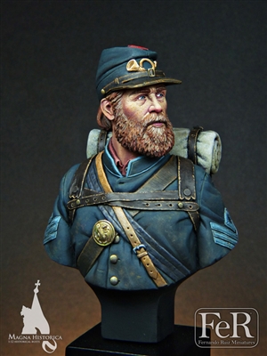 MHB00034 First Sergeant, 20th Maine Gettysburg, 1863, 1/12 scale bust, 4 resin parts, sculpted by Pavol Offo Ove, box art by Fernando Ruiz