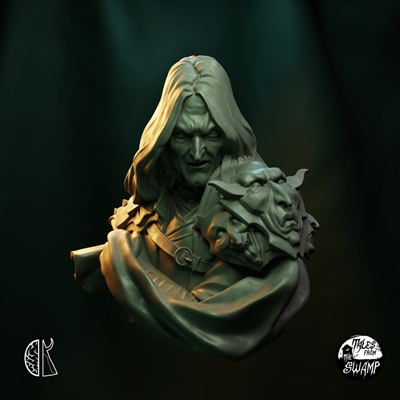 Resin cast fantasy bust in 1/12 scale