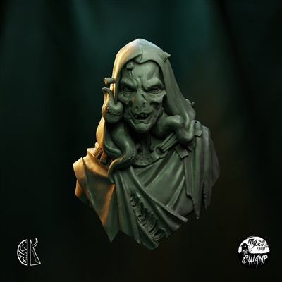Resin cast fantasy bust in 1/12 scale