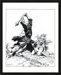 MWG10 Eowyn vs the Nazgul Lord, Art by Frank Frazetta, Sculpted by James W Cain
Scale 1/24 (75 mm), Size base to top 130mm, Material High-quality resin casted by Mindwork Games, Limited edition 600 copies