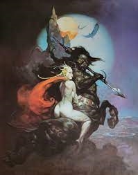 MWG9 Moon Maid, Art by Frank Frazetta, Sculpted by Alex CarratalÃ , Scale 1/24 (75mm), Size base to top 133 mm ( top of the head), High-quality resin casted by Mindwork Games, Limited edition 500 copies