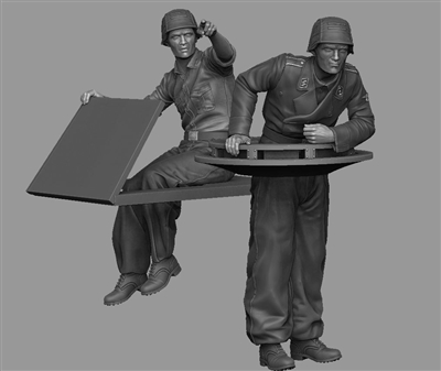 PA35-127 Voran! StuG crew in action 1/35 scale resin figures (2 figure set)