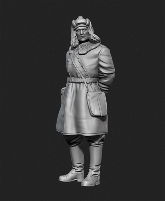 PA35-128 Soviet tank officer in Sheepskin coat No1 1/35 scale resin figure