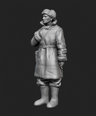 PA35-129 Soviet Tank Officer in Sheepskin coat No2 1/35 scale resin figure