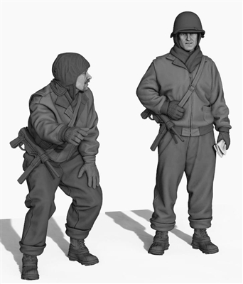 PA35-140 US Army tankers in Ardennes set, 1/35 scale resin figures set