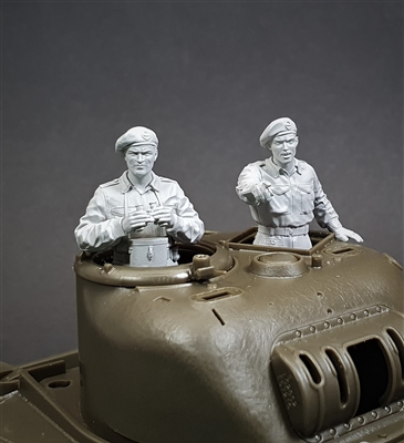 PA35-175 British "Sherman" Tanks turret set (2 figure set), 1/35 scale resin figure
