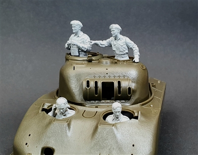 PA35-176 British "Sherman" Tanks Crew (4 figure set), 1/35 scale resin set