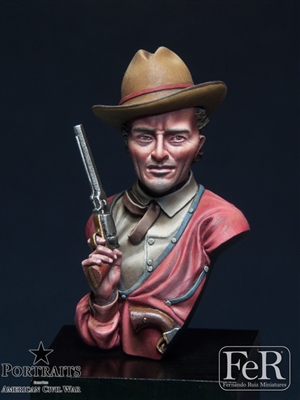 Missouri Irregular Cavalryman, â€œQuantrillâ€™s Ridersâ€, 1863, 1/16 scale bust. Resin