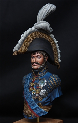 PD01 Joachim Murat 1767-1815, King of Naples 1808-1815, Marshal of the French Empire, Brother in law of Napoleon, 1/9 scale resin bust, Sculpted by Paul Deheleanu, Box art painted by Mike Cramer