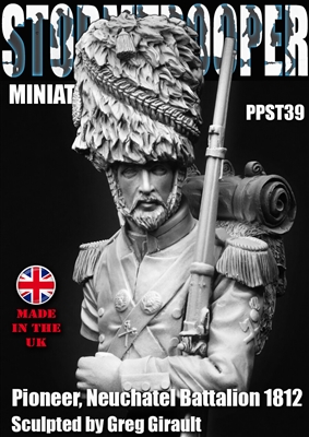 Pioneer, Neuchatel Battalion, 1812, 1/10 scale resin bust