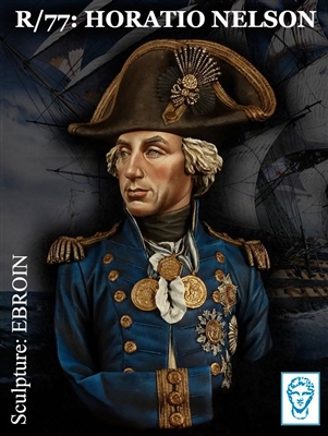 R-77 Horatio Nelson 1758-1805, 200mm bust, 5 resin pieces, sculpted by Ebroin, box art by Alexandre Cortina Bonastre