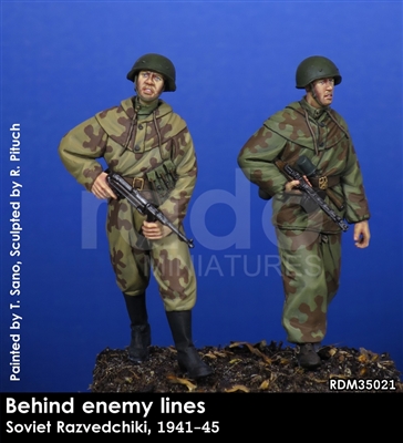 RADO MIniatures, Soviet Razviedchik  1941-45 2 figure set, Behind Enemy Lines series, 1/35 scale resin figure.